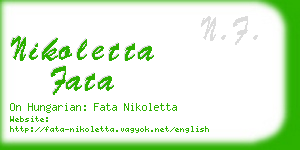 nikoletta fata business card